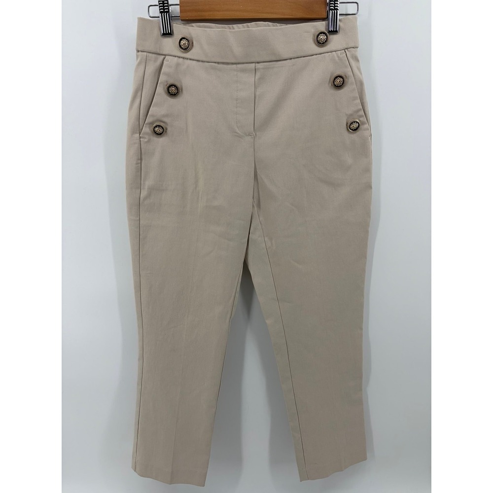 Jules & Leopold, Beige Casual‎ Pants, Decorative Buttons, Women's XS/TP